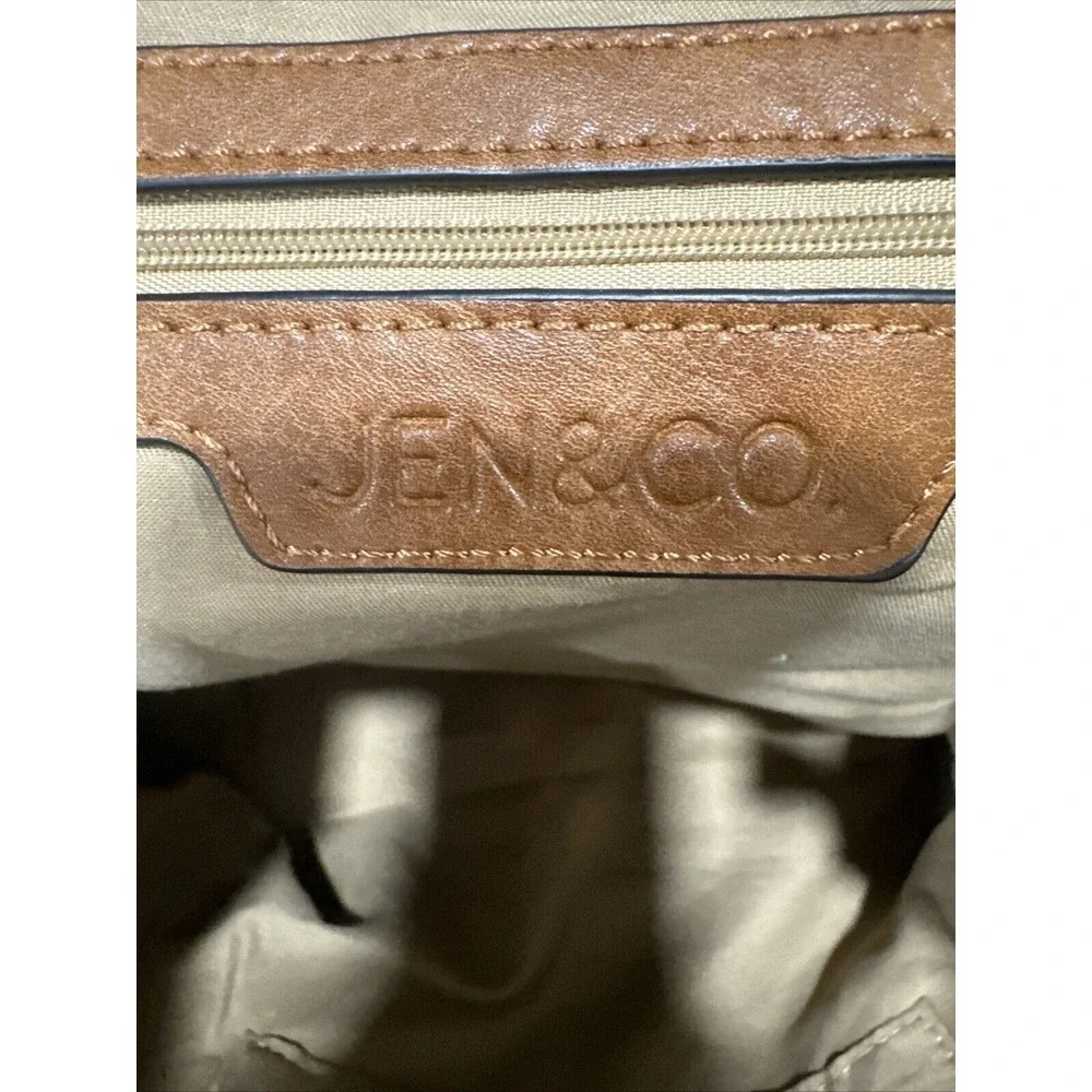 Jen & Co JoJo Satchel Aztec Woven Printed‎ Handbag w/Vegan Leather Trim